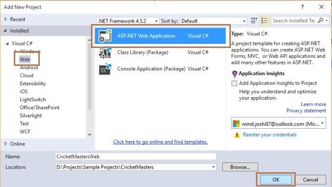Adding Web Application Project